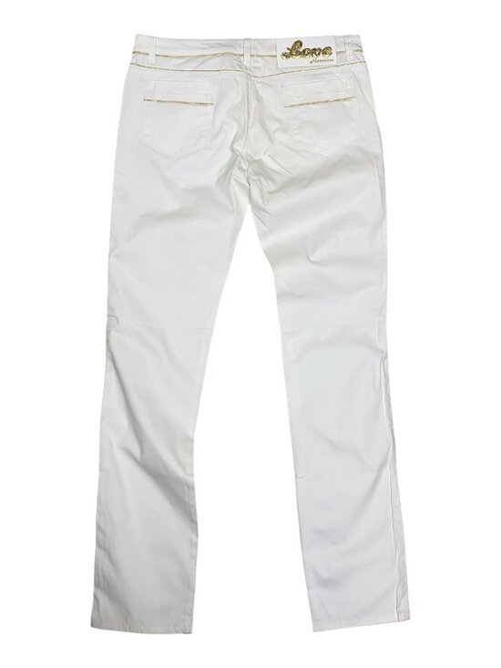 Moschino Denim - LOVE MOSCHINO White Denim Jeans Luxury Designer Straight Lightweight Pants Large